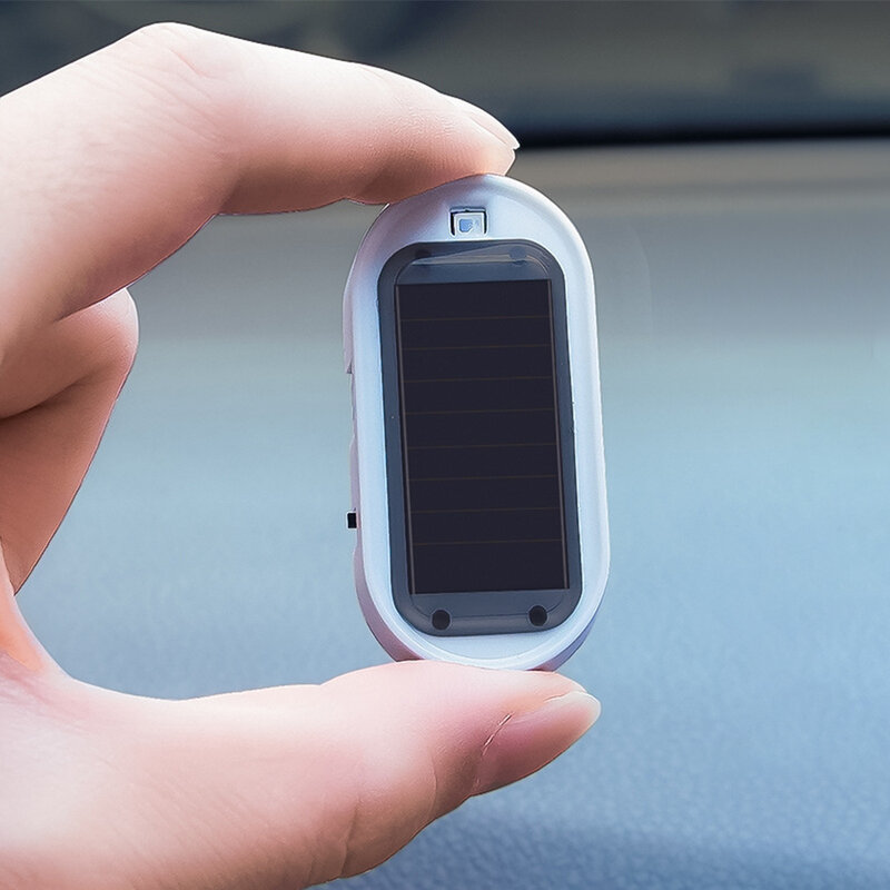 Alarma simulada alimentada por energía Solar para coche, luz de seguridad falsa inalámbrica, lámpara de precaución antirrobo, luz LED intermitente