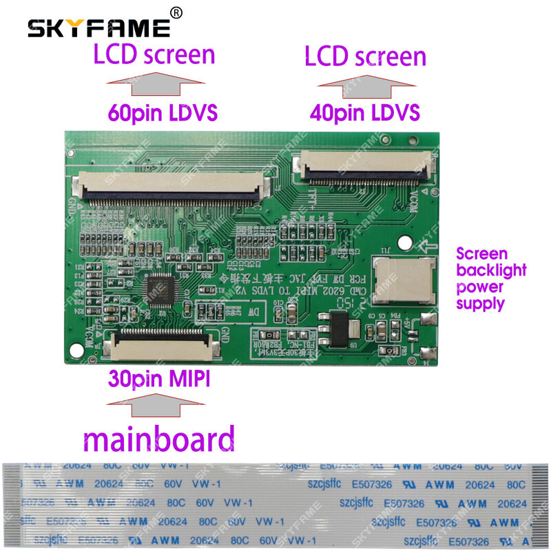 SKYFAME ЖК-дисплей Mipi к Ldvs конверсионный адаптер ленточный кабель пластина для Topway автомобиля Android радио от 30pin до 60pin 40pin