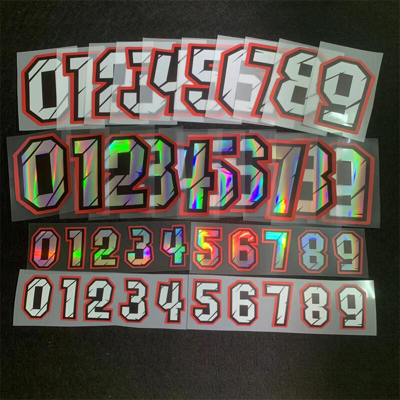Car Racing Numbers Decorative Paster Sticker Motorcycle Head Stickers Refit Reflective Waterproof Sticker 0123456789 Decal Refit