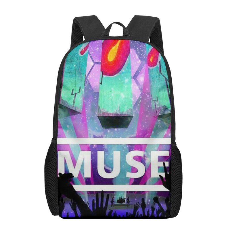 Muse Band 3D Printing Schooltassen Voor Meisjes Jongens Kinderen Kinderen School Book Bag 3d Junior Primaire Student Bookbags Schoudertassen