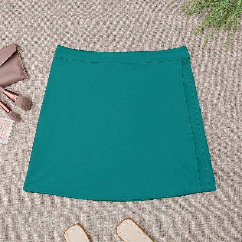 Jednolite, jednolite, turkusowe 100 turkusowe i cyjanowe i AQUA odcienie dostępne na ozpoduszkach Mini spódniczka damska odzież