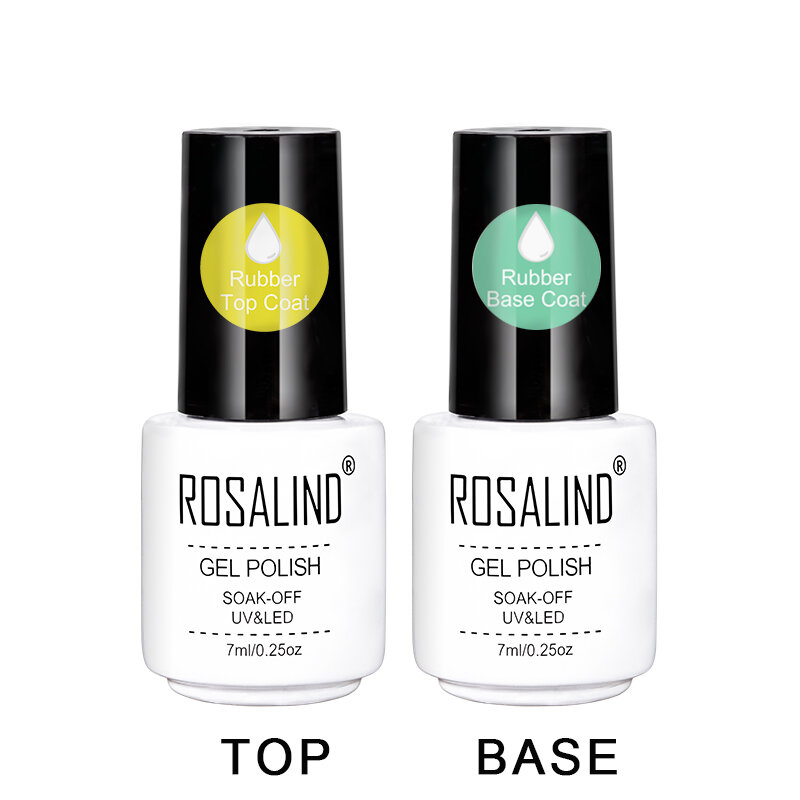 ROSALIND Top Basis Mantel Gel Polish UV Shiny Sealer Soak off Verstärken 7ml Langlebige Nail art Maniküre Gel lak Lack Primer