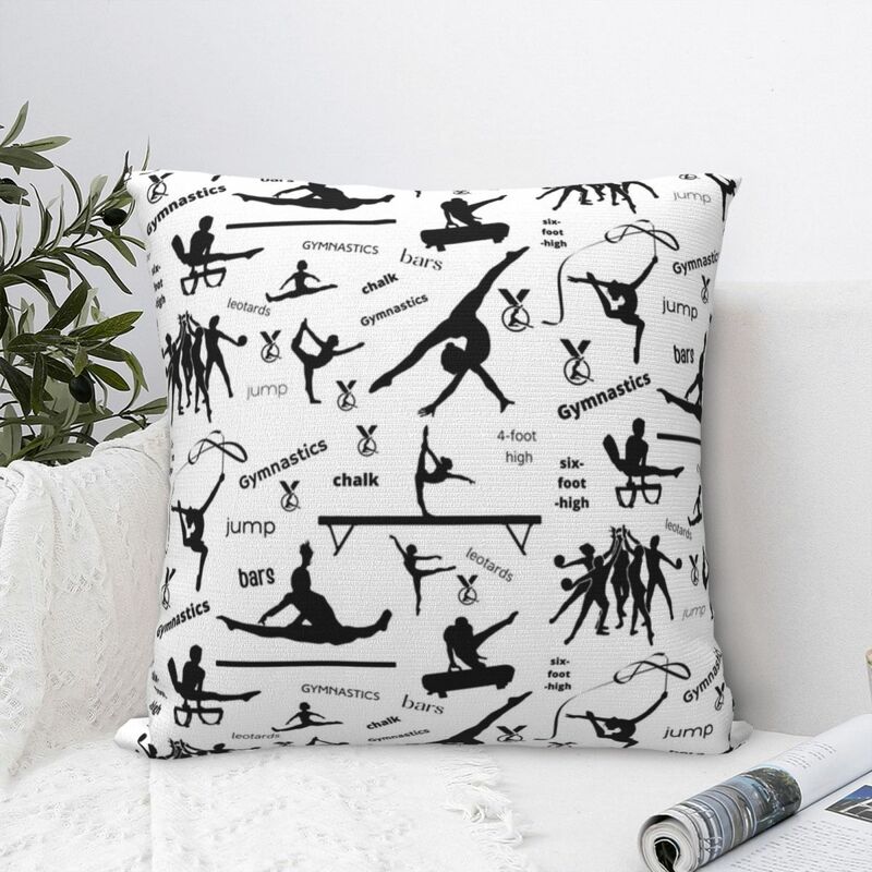Gymnastics Print Square Pillowcase Pillow Cover Polyester Cushion Zip Decorative Comfort Throw Pillow for Home Bedroom