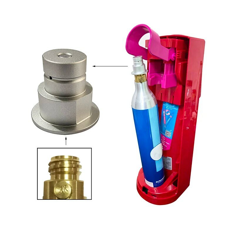 Terra DUO ART Adaptor penghubung cepat Aksesori air Soda mesin Soda CQC ke CO2 eksternal Adaptor tangki botol silinder