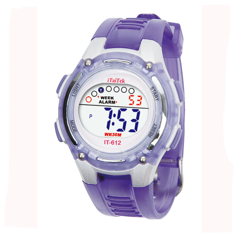 Relógio de pulso digital impermeável para crianças, natação esportes relógios de pulso para meninos e meninas, PR, simples e elegante, novo