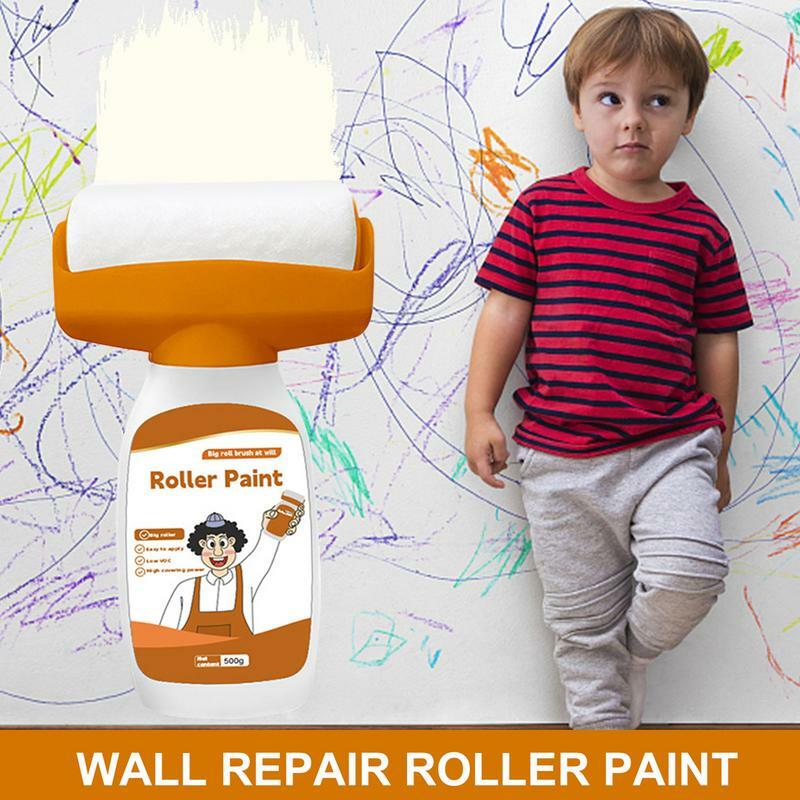 Roller Wall Patching Paste 2in1 Small Roller Brush Environmentally Friendly Latex Portable Instant Dry 17.6 Oz Waterproof Easy