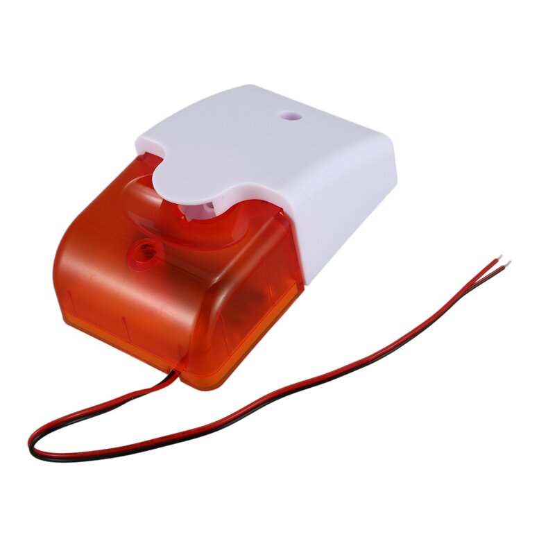 Alarm lampu sorot berkabel Mini, sirene peringatan strobo tahan lama Dc 12V suara Alarm lampu berkedip klakson suara sistem Alarm keamanan rumah 115Db