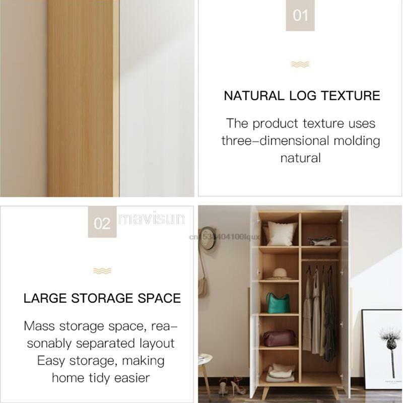 Nowoczesna minimalistyczna ekonomiczna szafka do przechowywania sypialni w domu na ubrania małe mieszkanie Nordic dziecięca szafa dwudrzwiowa