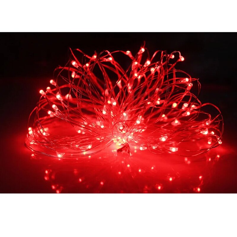 Guirlande électrique résistante à l'eau avec alimentation USB,chaîne lumineuse LED à fil de cuivre et argent, décoration pour fête de Noël ou de mariage, 2, 5 ou 10m