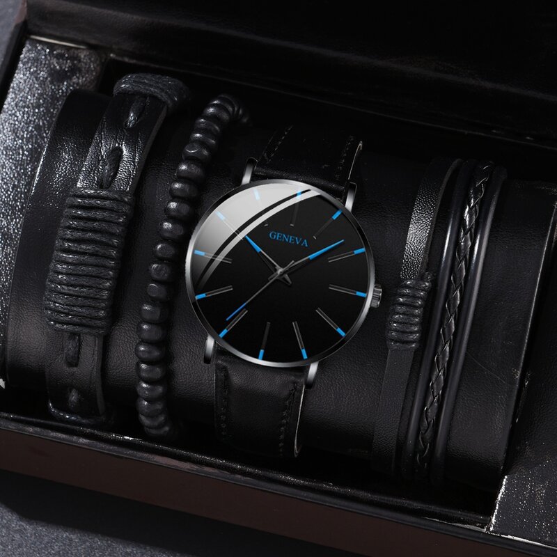 Kegllect-Relógio casual masculino, pulseira de couro, relógios de quartzo, presente, novo