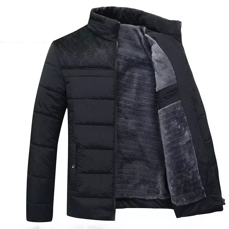 남성용 스탠드 칼라 재킷, 따뜻한 파커 코트, 두꺼운 지퍼 코트, 패딩 오버코트, 겨울 남성 플러시 두꺼운 파카, 패션
