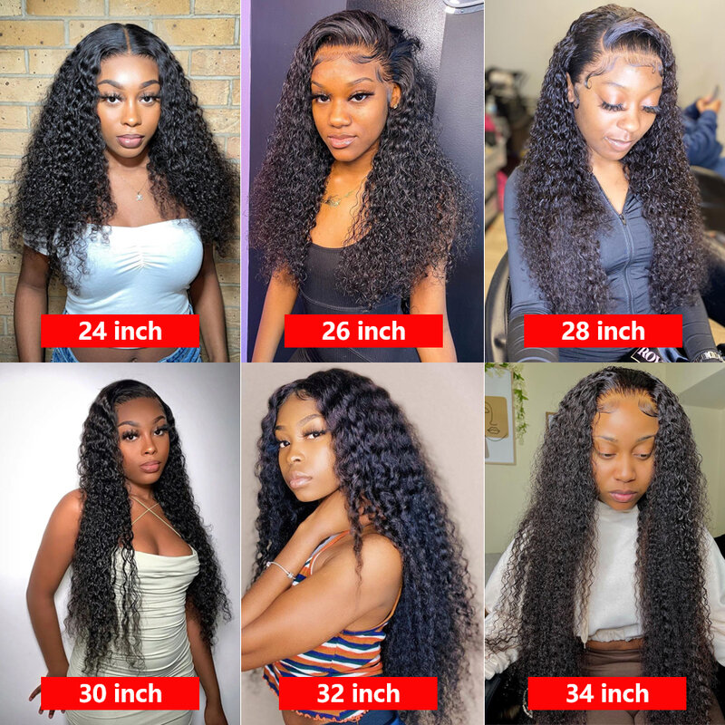 Peluca de cabello humano rizado para mujeres negras, postizo de encaje Frontal de onda profunda Hd, 13x6, 32, 30 pulgadas, 360
