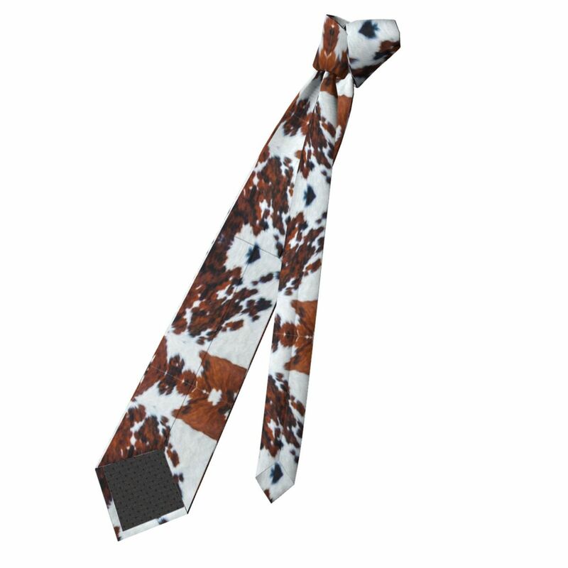 Модный шейный галстук из искусственной кожи в рустикальном стиле из коровьей кожи, мужские шелковые текстурные галстуки из воловьей кожи с животным для свадьбы