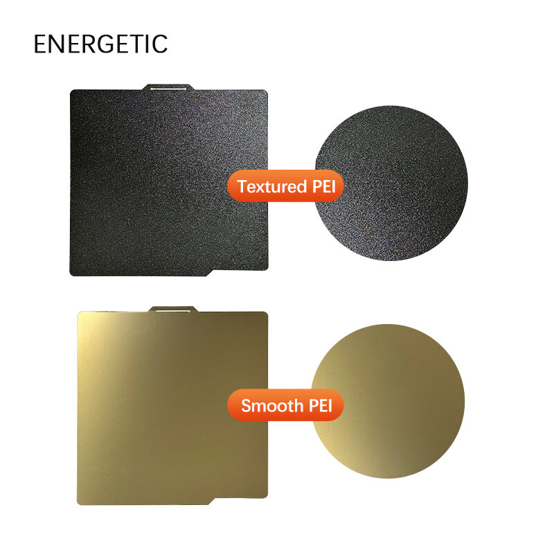 Placa de construcción Flexible ENERGETIC Upgrade Lab X1, cama de acero con resorte magnético, doble cara texturizada/Lisa PEI, 257,5x257,5mm para A1,X1E