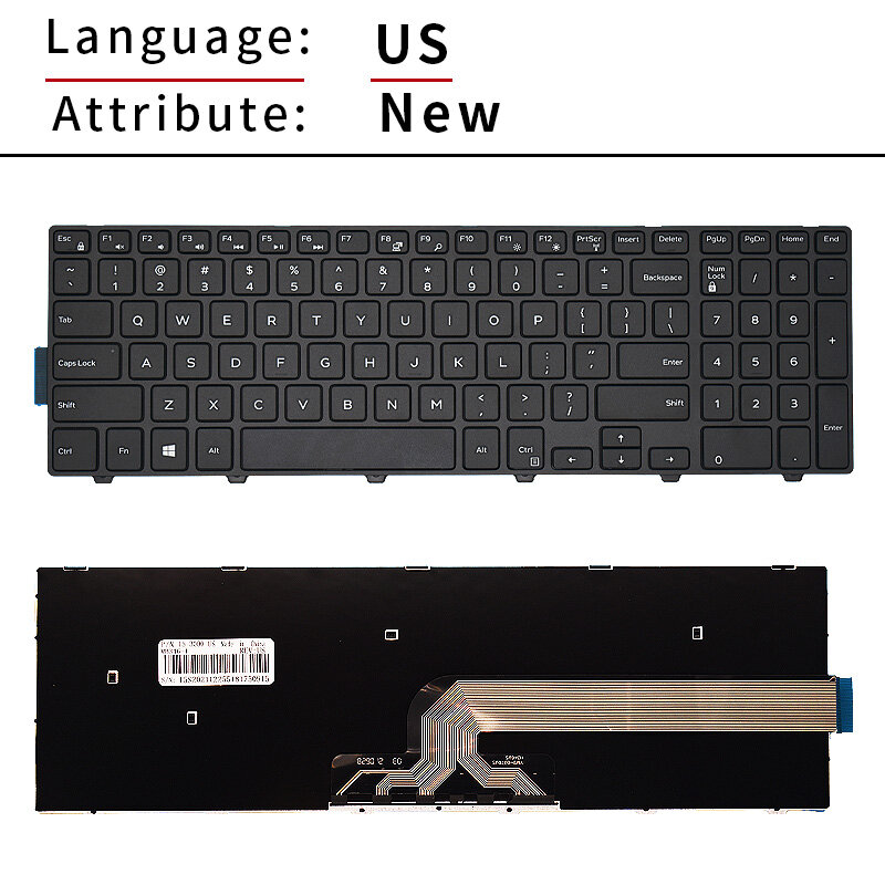 100% neues Original uns Englisch für Dell Inspiron 15 17 Tastatur Hintergrund beleuchtung 0 v9f14