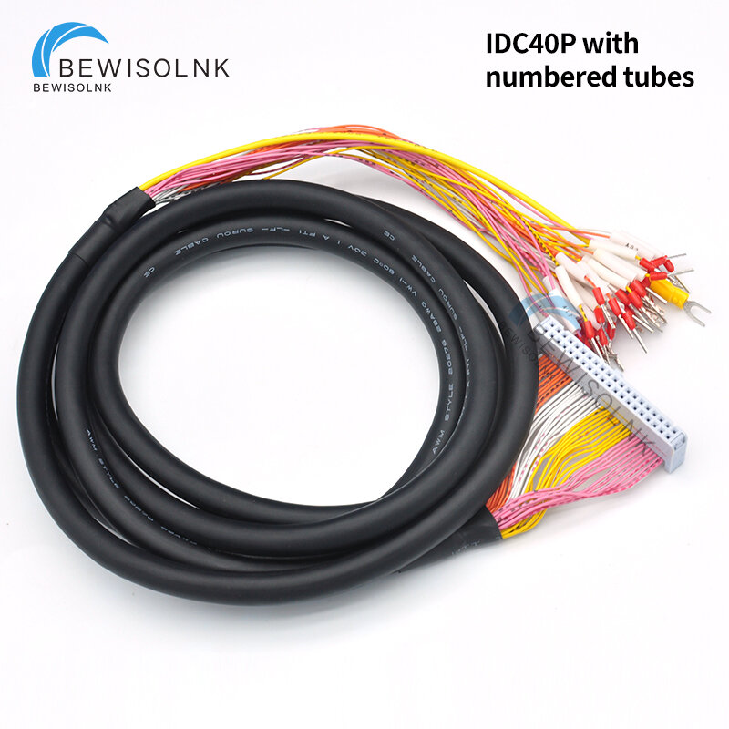 数字チューブ付きルーズ接続ケーブル、圧着型、SM-IDC40-0.5M-GD、SM-IDC40-1.0M-GD、40コア