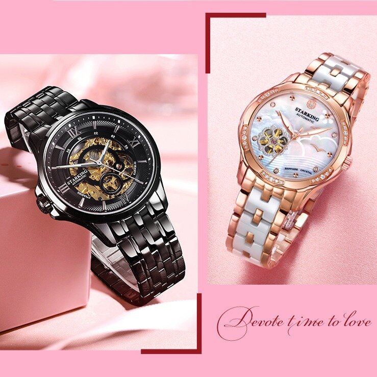 Starking Star Kaiser Marke Uhr Großhandel grenz überschreitende Frauen mechanische Uhr Valentinstag Geschenk Paar Uhr
