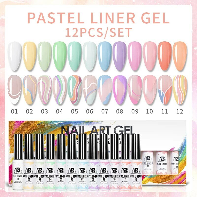 Kit de esmalte de uñas en Gel para decoración de uñas, barniz semipermanente de colores, esmalte de Gel UV para dibujo DIY, 8ML