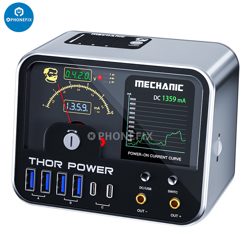 Thor power-amperímetro display digital com tela dupla, voltímetro, atual, atual, análise de falhas, para iphone x-14 laptop