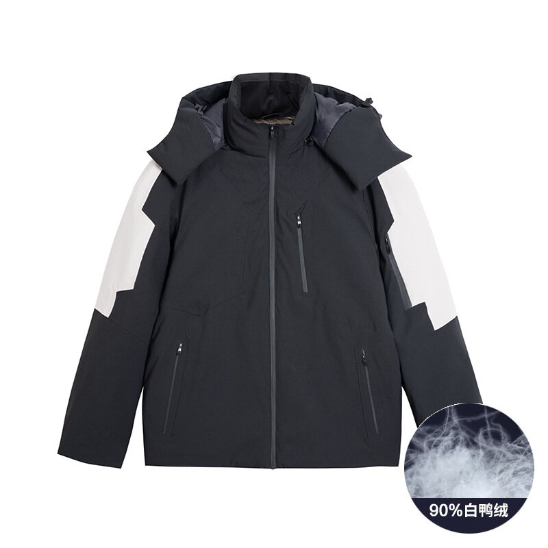 メンズカジュアルダックダウンコート、短い厚手のコート、暖かい顔、黒のファッション、ワイド、プラスサイズ、8xl、7xl、冬