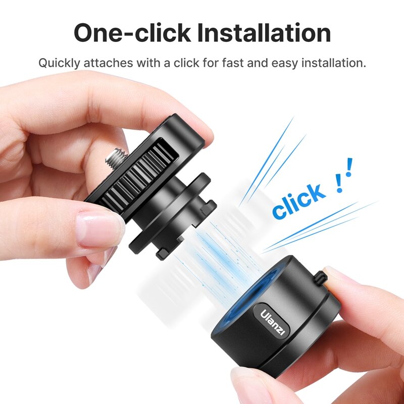 Ulanzi Go-Quick Ⅱ Magnetic Quick Release Adapter Mount Set with 1/4'' Screw for Gopro 12 11 10 9 8 7 6 5 DJI OSMO Insta360