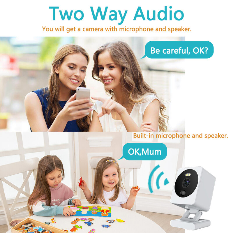 Tuya Smart 5MP Indoor Wireless Home Security AI Human Detect CCTV Surveillance Block Camera impermeabile Mini WiFi IP Camera