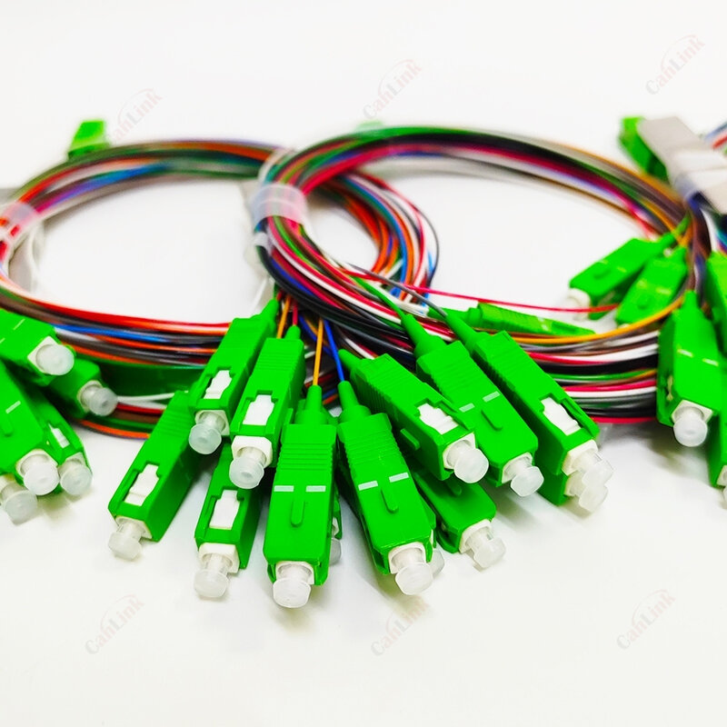 1/10/20pcs/lot Splitter 1X2 1X4 1X8 1X16 1X32 PLC SC/APC Fiber Optic Single Mode 0.9mm G657A1 LSZH 1m PVC Color