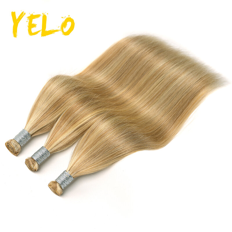 Yelo 12A Grade Genius Weft Virgin Human Hair Extension Straight Unprocessed Invisible Lightweight Hair Bundles Natural Hairpiece