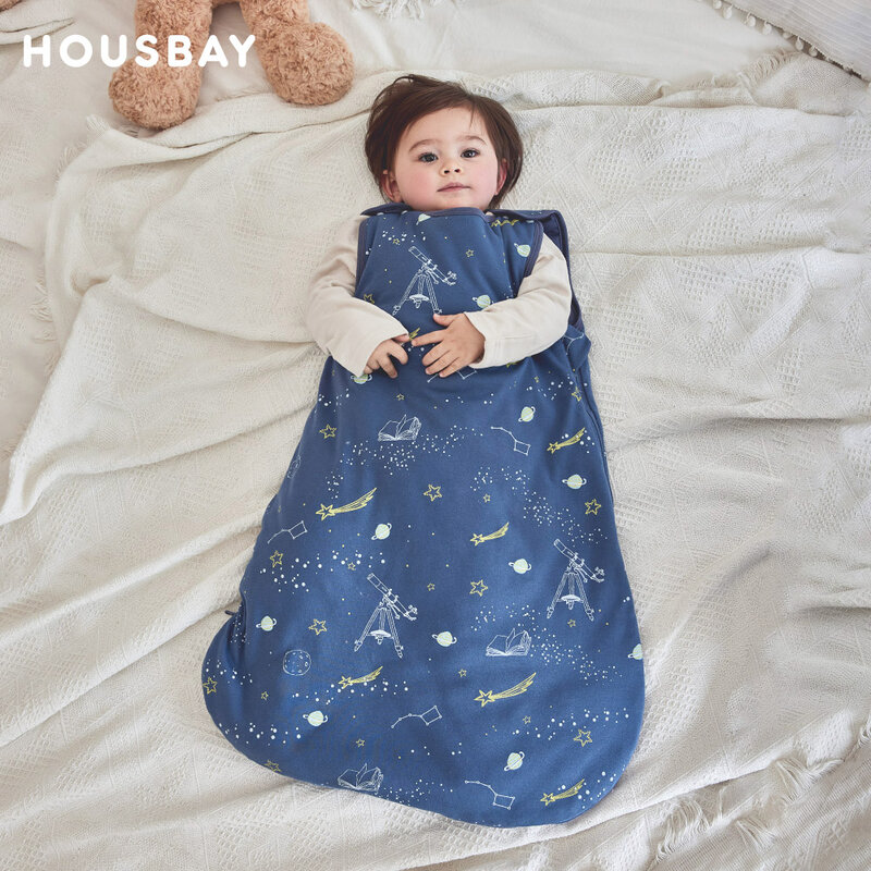 Kantung tidur bayi 2. 5tog tanpa lengan, kantong tidur anak usia 3-24bulan, selimut Anti tendangan motif hewan lucu untuk bayi tidur anak-anak