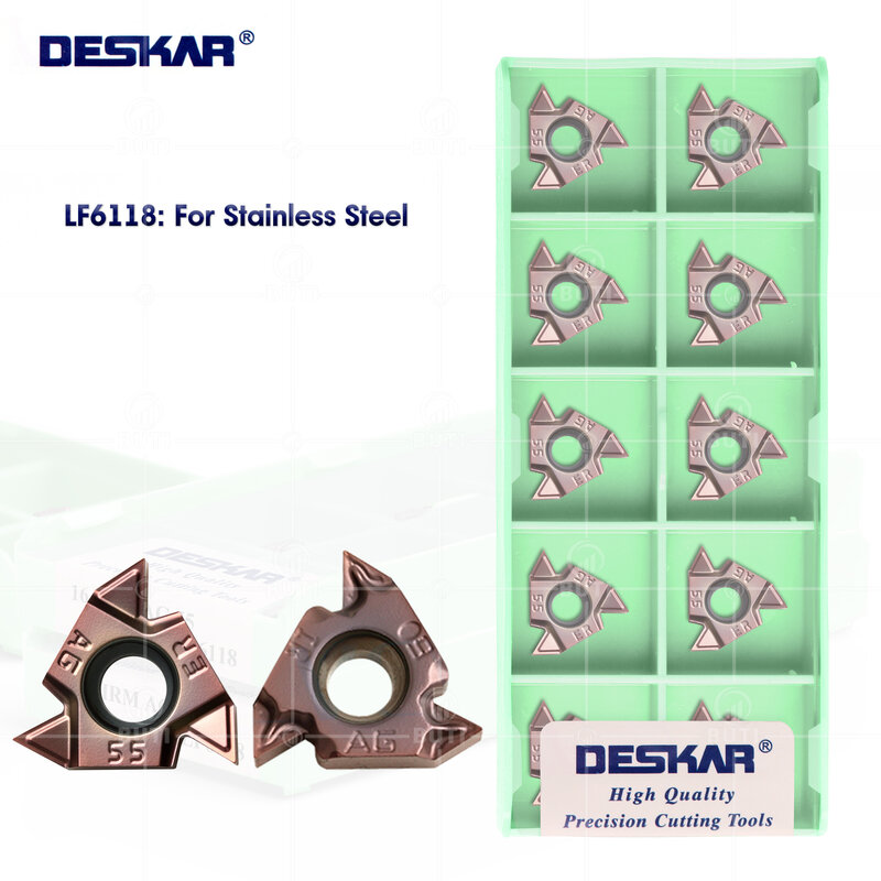 DESKAR-100% 오리지널 16ERM/IRM 11W 14W AG55 AG60 1.0 1.5ISO 2.0ISO 2.5ISO 3.0ISO LF6118 CNC 선반 커터, 커팅 카바이드 인서트