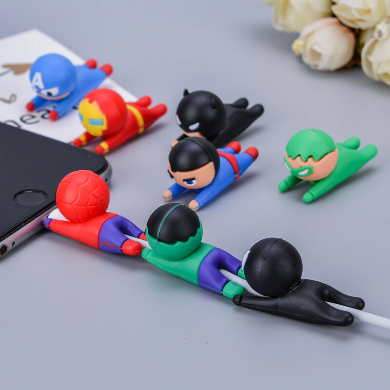 ディズニー-スパイダーマンの保護ケース,シリコンデータケーブル,保護カバー,おもちゃ