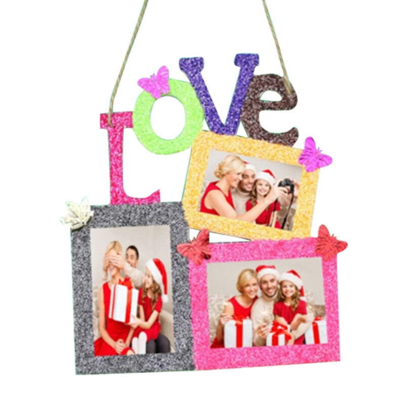 Phot Creative DIY Phot Hollow Love Wooden Family Photo Picturs