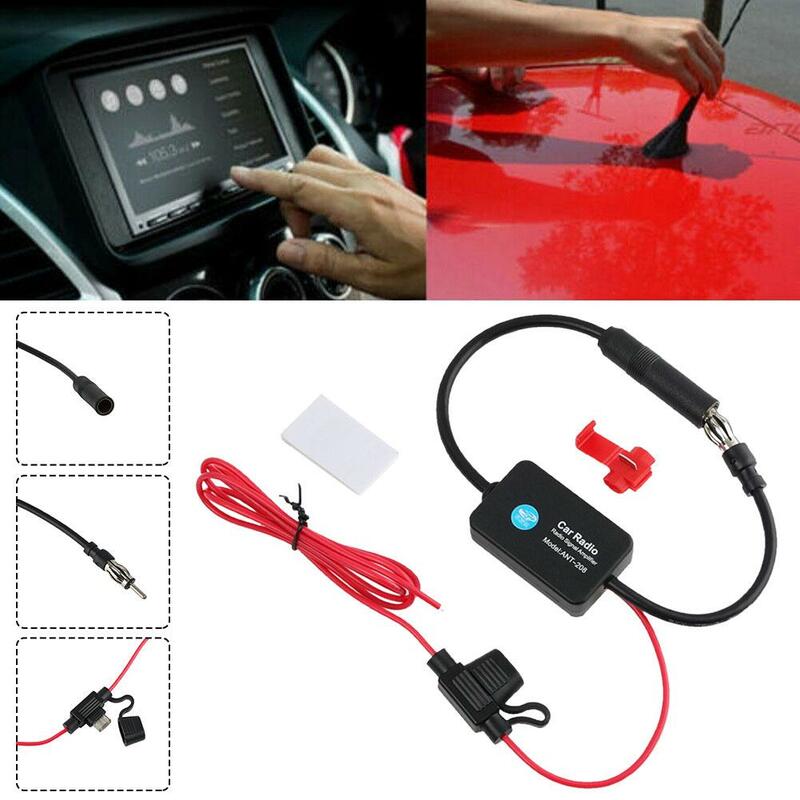 Universal Practical FM Signal Amplifier Anti-interference Car Antenna Radio Universal FM Booster Amp Automobile Parts