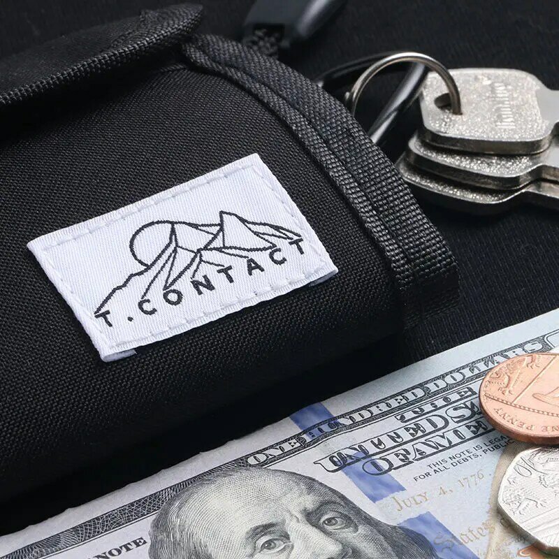 다기능 미니 접이식 지갑 남녀 공용, 개성 있는 크리에이티브 심플 3 단 슈퍼 용량 멀티 카드 지갑