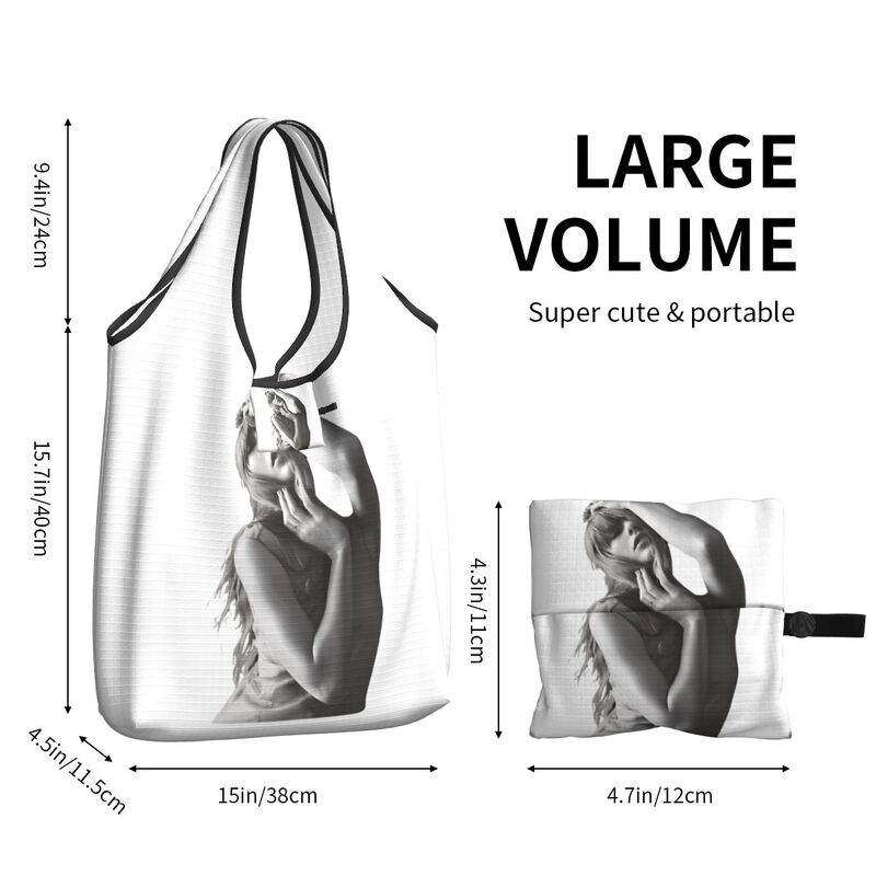 Duże torby na zakupy wielokrotnego użytku Ttpd Swifts Black Dog Recykling Składana torba na zakupy Ekologiczna torba nadająca się do prania z etui