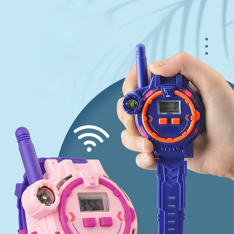 2 pacote relógio walkie talkies para crianças bidirecional walky talky crianças acampamento ao ar livre brinquedos presentes de aniversário para meninas e meninos idades 4-12