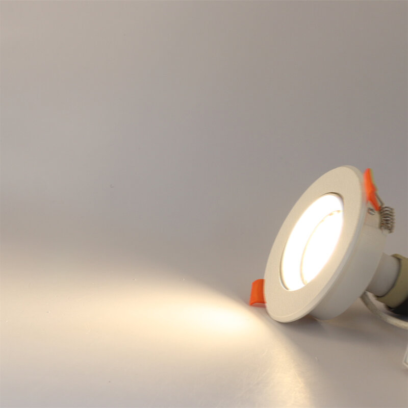 LED Recessed Eyeball Spotlight Casing - 3 inches Round Ceiling Downlight Spotlight Siling White Black Frame