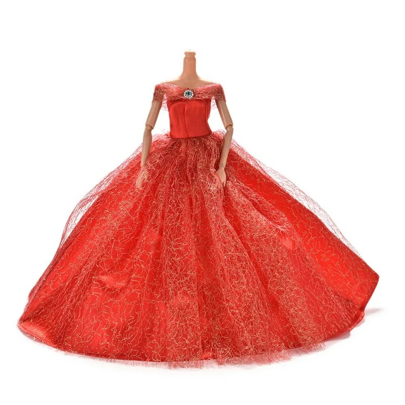1PC modna sukienka dla lalek szlachetna impreza sukienka ręcznie suknia ślubna księżniczka eleganckie ubrania suknia dla dziewczynek sukienka dla lalek