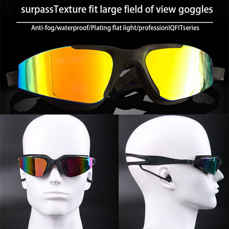 Kacamata Renang Profesional Silikon Kacamata Renang Warna-warni UV Antikabut dengan Earplug Klip Hidung Kacamata Olahraga Air Wanita