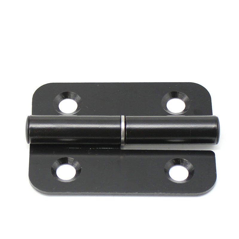 Bisagra plegable desmontable superior e inferior de hierro galvanizado para puertas de armarios eléctricos de alta resistencia, diseño grueso, color negro