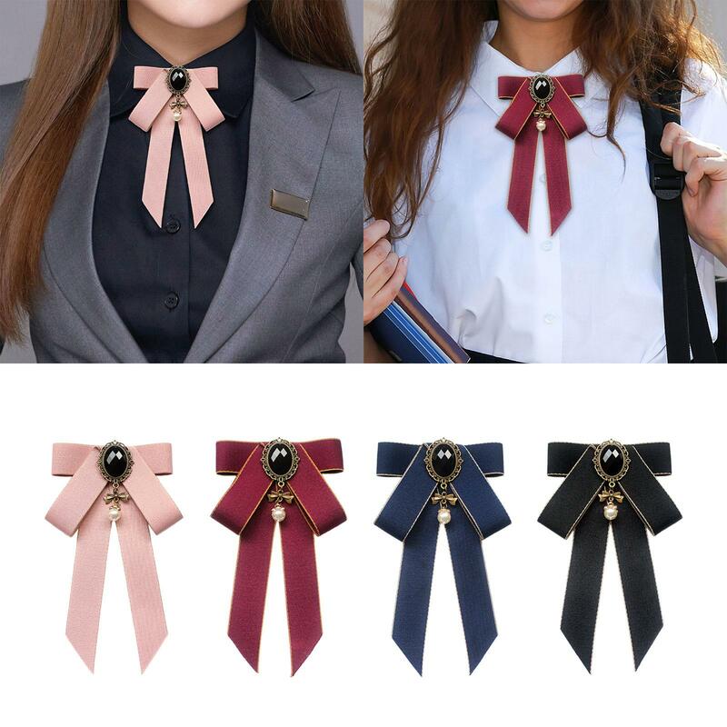 Broche de Lazo de cinta, pajarita, pajarita, corbata de camisa para traje, uniforme de Estudiante