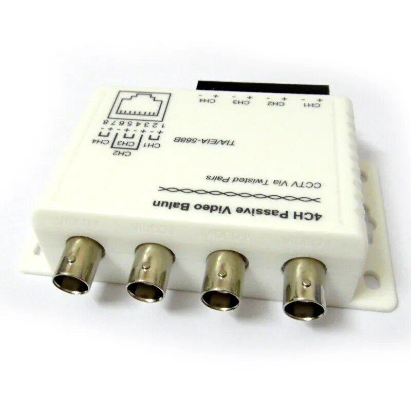 UTP 4CH channel Passive Video Balun RJ45 ricevitore ricetrasmettitore BNC Cat5 adattatore attivo CCTV tramite coppie intrecciate