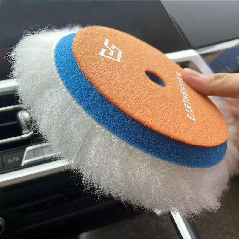 5-Inch ES Car Polishing Long Wool Disc Japanese Style Cashmere Disc Polishing Disc Scratch Free, Non Shedding, Self-Adhesive