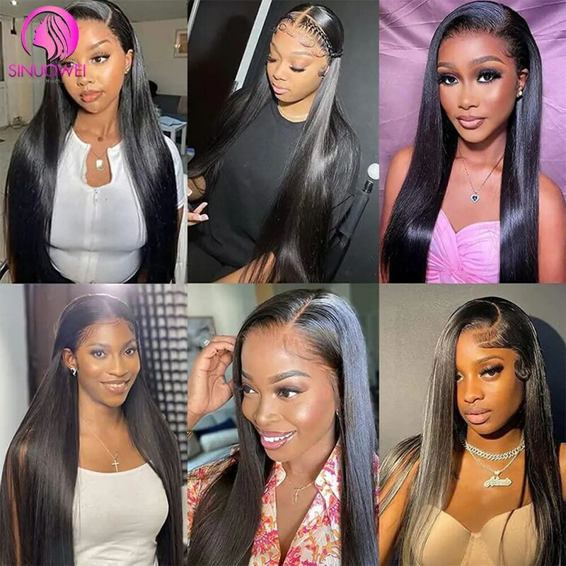 Straight Hair Lace Front Wig 30 Inch Glueless Ready To Wear Preplucked 13x4 Glueless Wig Lace Frontal Human Wig