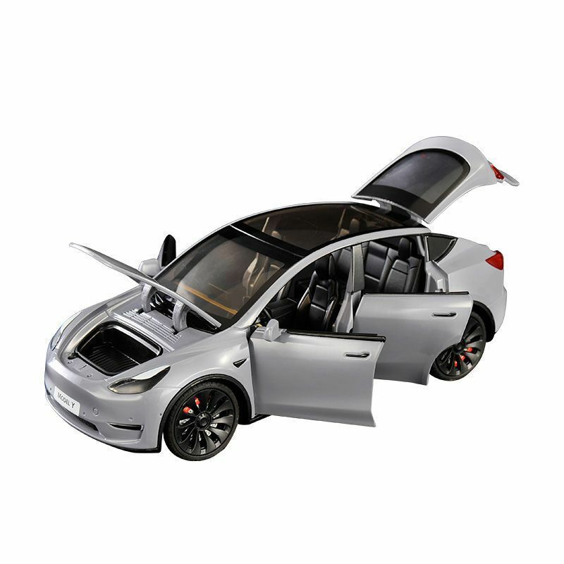1:24 Tesla modelo Y Modelo 3 pila de carga aleación fundido a presión modelo de coche de juguete sonido Y luz juguete para niños coleccionables regalo de cumpleaños