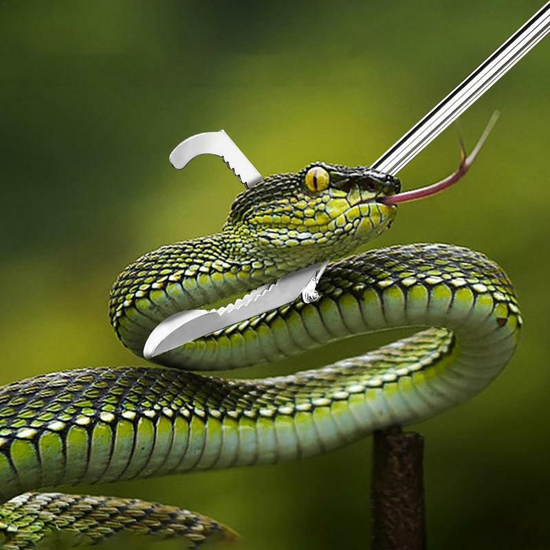 Pinzas plegables para atrapar serpientes, herramienta de acero inoxidable para reptiles