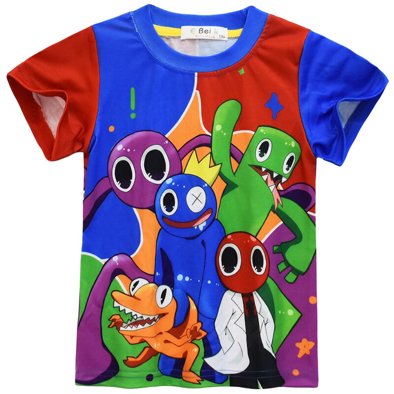 2024 Summer Quick-drying Breathable Rainbow Friends Game Children's T-Shirt Girls Boys Short-Sleeved Tops Clothes T-Shirt Childr