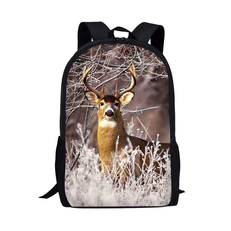 Flaga ameryki z polowaniem na jelenie plecaki na ramię plecak wielofunkcyjny plecaka uczniów podstawowej klasy Casual zwierząt