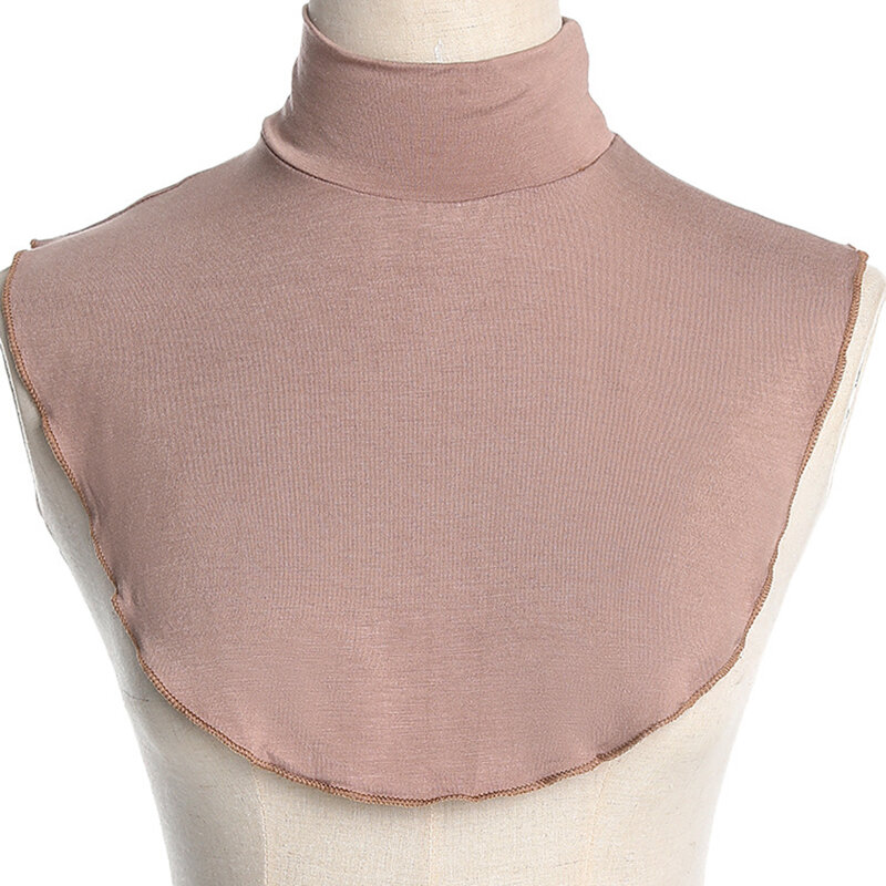 Cuello alto de Modal de Color sólido para mujer, cubierta de Cuello medio superior, cuello falso desmontable, accesorios de tela Unisex, moda de otoño e invierno
