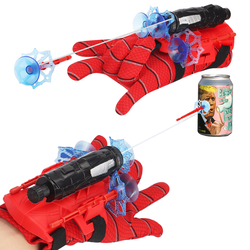 Nowa wyrzutnia jedwabiu pająka superbohatera zabawka figurki pająków z kreskówek rekwizyty do Cosplay pajęcze wyrzutnie zabawek na prezenty dla dzieci